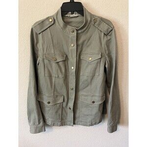 Boden Military Utility Coat Women’s Size US 8 UK 12 Green Snaps Zipper